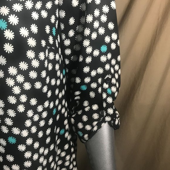 Alfani Women's Size 6 Small Blouse Floral Polka Dot Print Tunic High Low Top - Picture 9 of 15